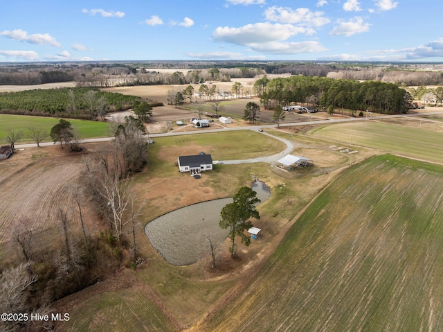 aerial view with a rural view