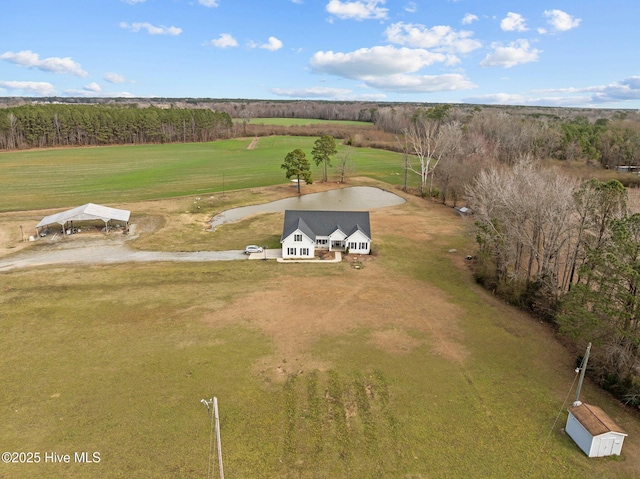 bird's eye view with a rural view