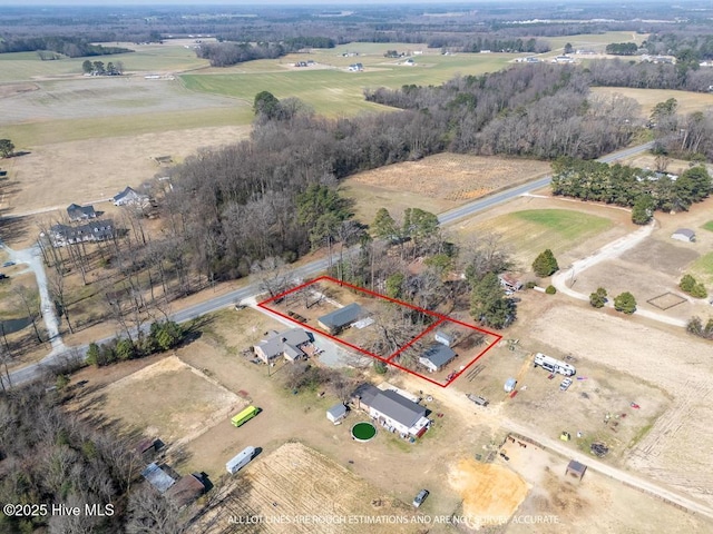 13596 Hobbton Hwy, Newton Grove, NC 28366 - view of rural area featuring property boundaries highlighted