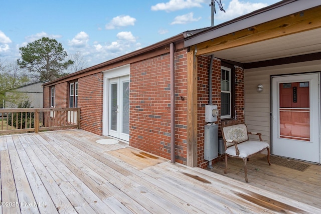 deck featuring french doors