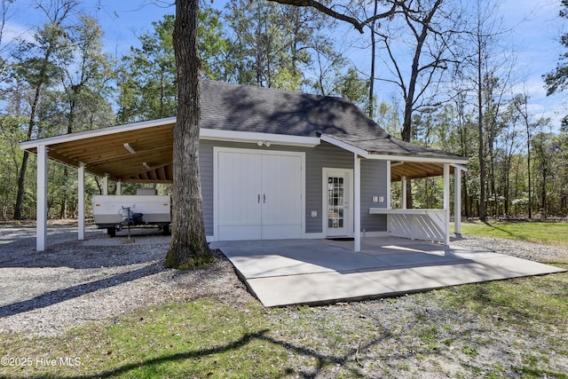 view of garage