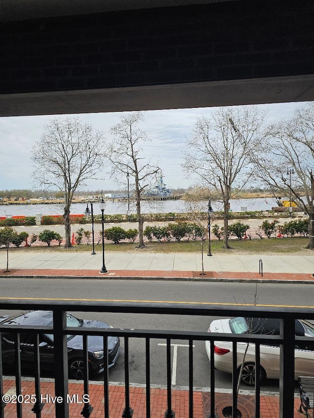 balcony with a water view