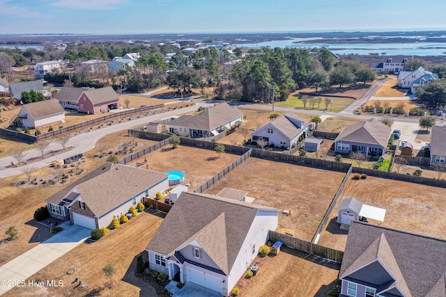 aerial view featuring a residential view