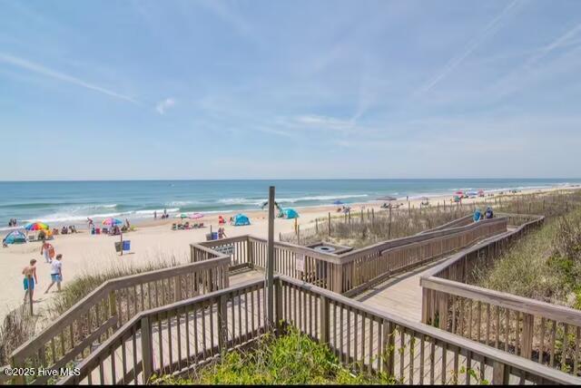 view of water feature featuring a view of the beach