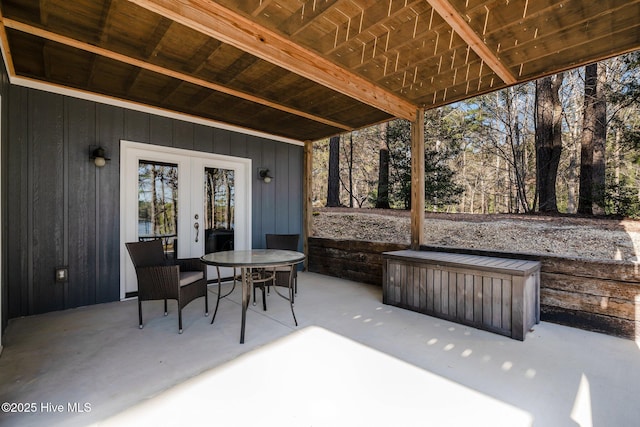 view of patio / terrace with french doors and outdoor dining space