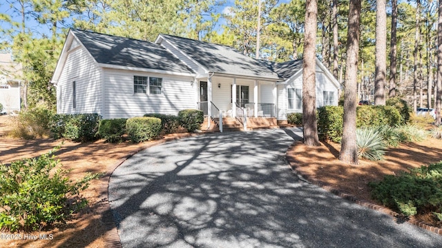 view of front of property with a porch