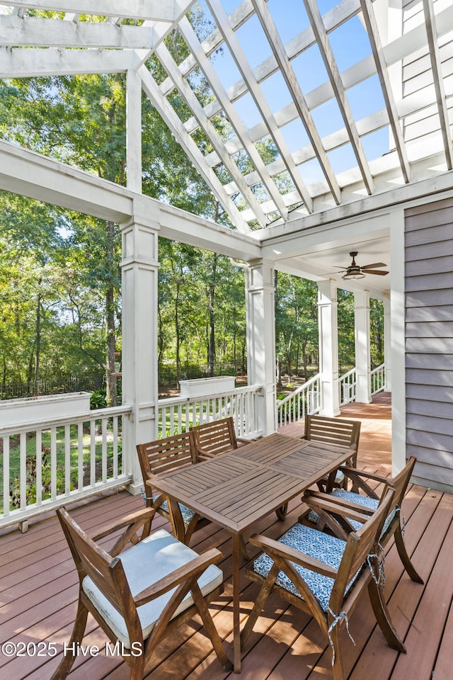 sunroom with a skylight and a ceiling fan