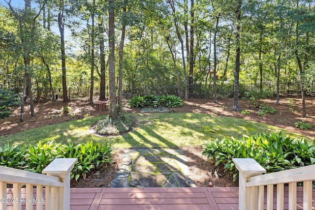 view of yard with fence