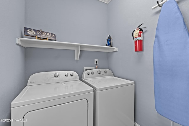 laundry room with laundry area and washer and clothes dryer