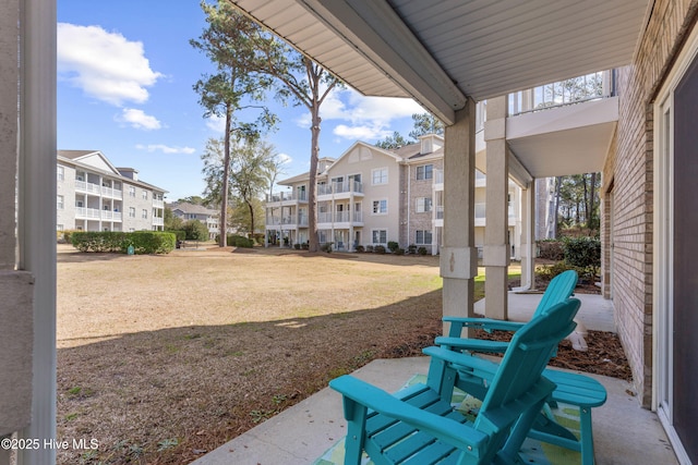 view of patio featuring a residential view