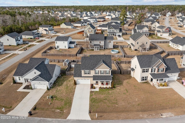 aerial view featuring a residential view