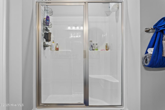 bathroom featuring a shower stall