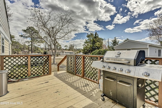 deck with area for grilling