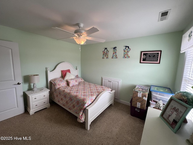 6725 Hemlock Ct, Sims, NC 27880 - bedroom with a ceiling fan, visible vents, and carpet floors