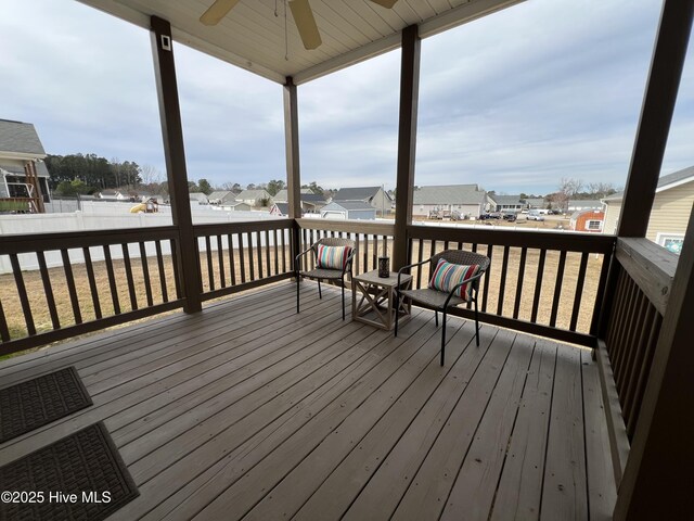 6725 Hemlock Ct, Sims, NC 27880 - deck with ceiling fan and a residential view
