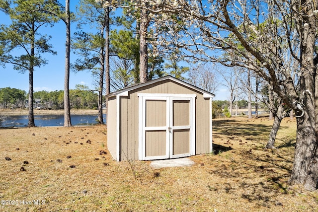 view of shed