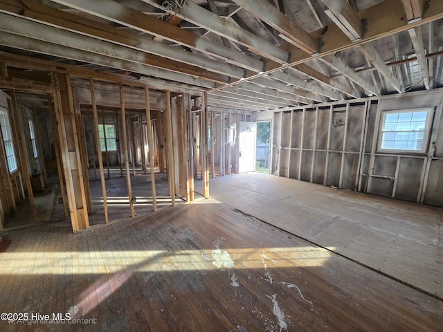 miscellaneous room featuring hardwood / wood-style floors and a wealth of natural light
