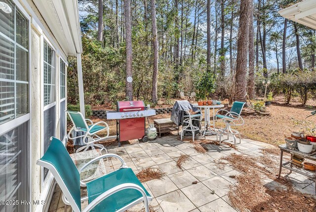 view of patio / terrace with a grill