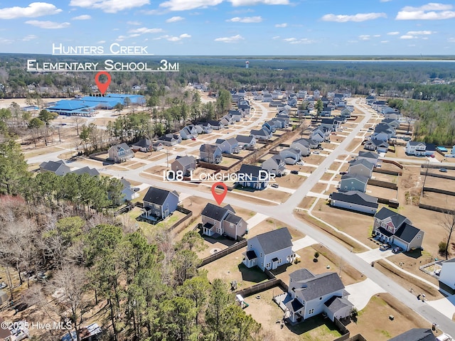 aerial view featuring a residential view