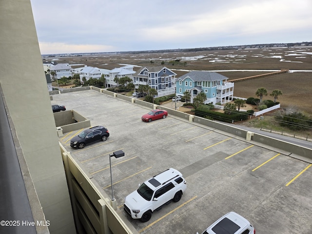 aerial view with a residential view