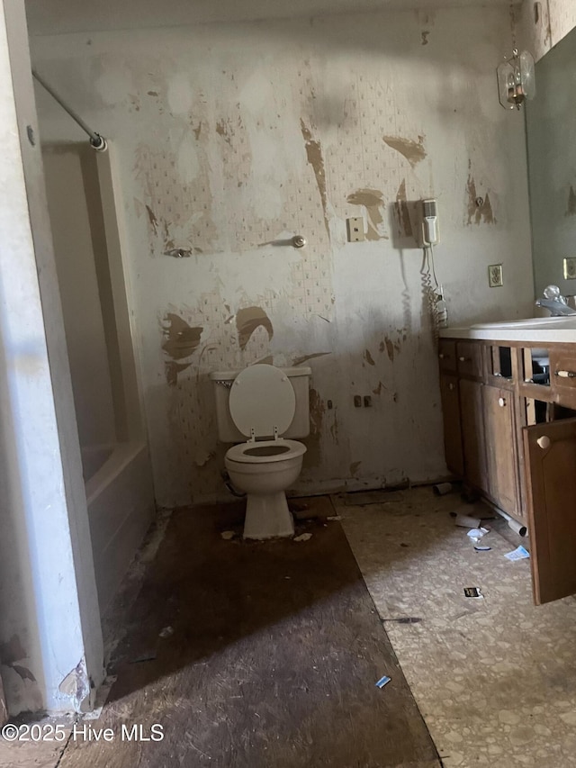 full bath featuring toilet and vanity