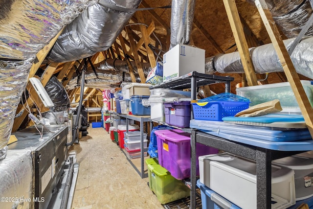 view of unfinished attic