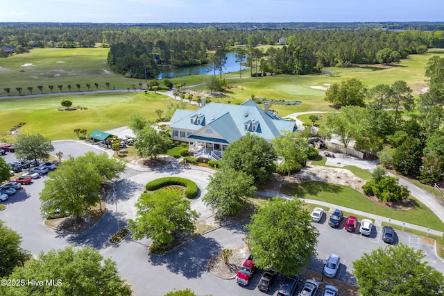 1808 Baywater Ct SE, Bolivia, NC 28422 - bird's eye view with a wooded view, golf course view, and a water view