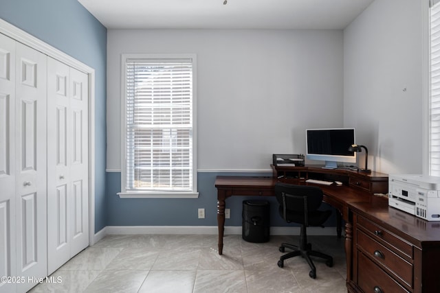 office featuring baseboards
