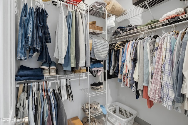 view of walk in closet