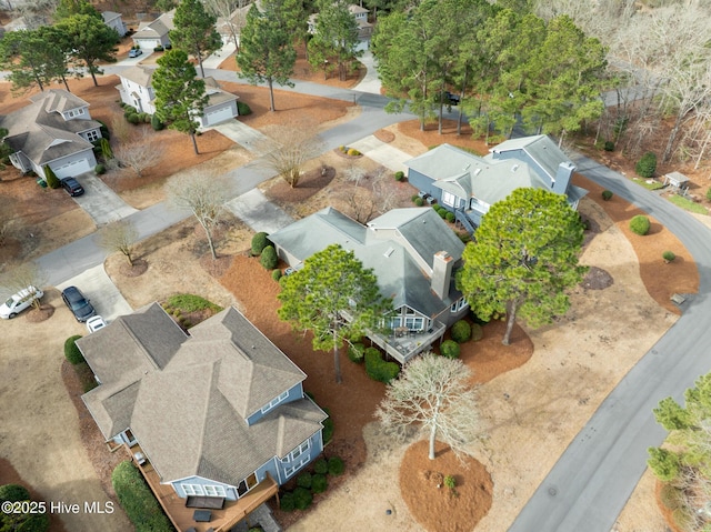 aerial view with a residential view