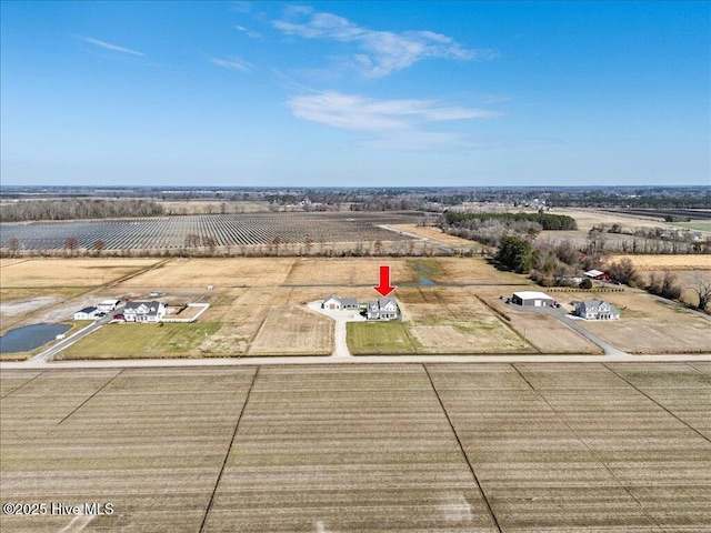 aerial view featuring a rural view