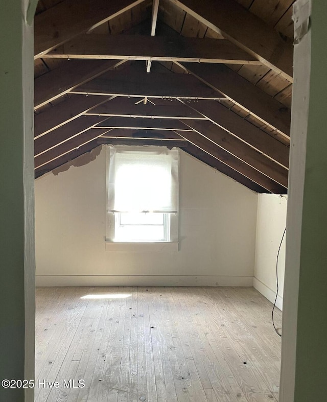 view of unfinished attic