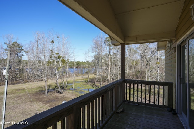 balcony with a water view