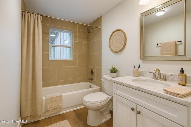 2209 Barnett Ave, Wilmington, NC 28403 - full bathroom featuring wood finished floors, shower / tub combo, and vanity