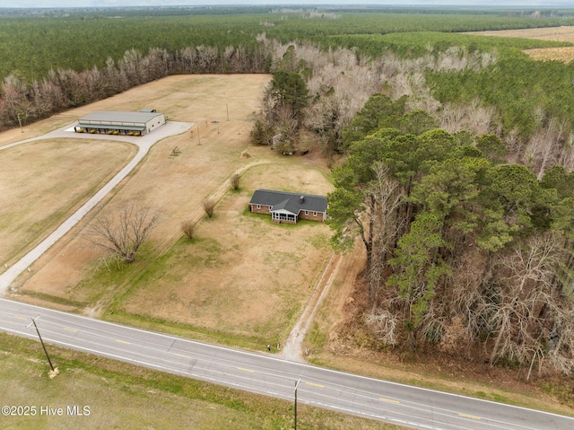 aerial view with a rural view