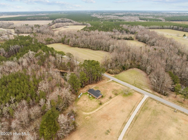 bird's eye view with a rural view