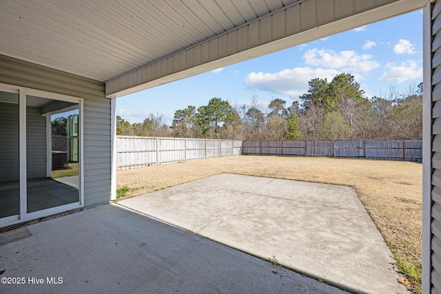 view of patio with a fenced backyard