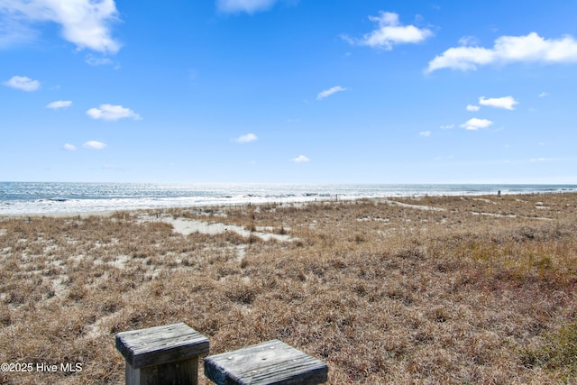 property view of water with a beach view