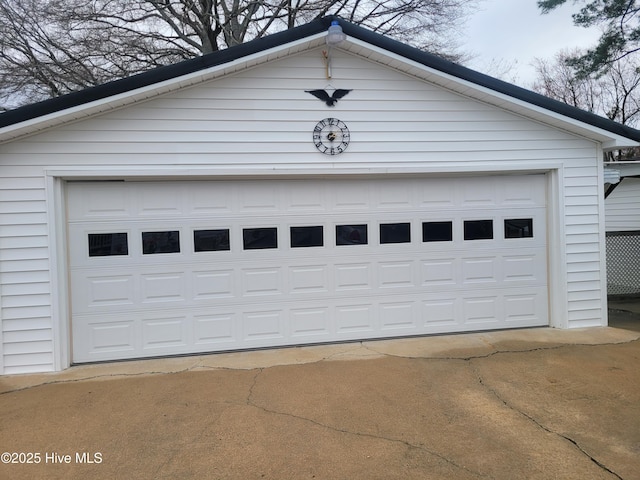 view of garage
