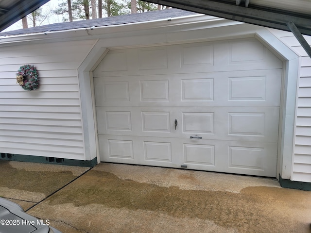 view of garage