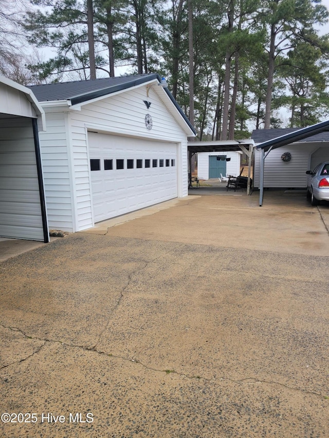 view of garage