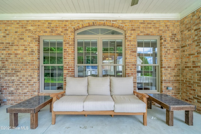 view of patio / terrace with an outdoor living space