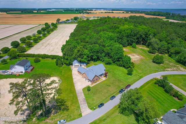 drone / aerial view featuring a rural view