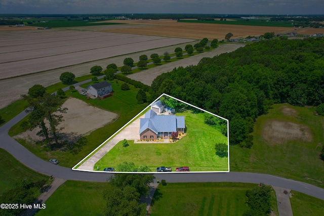 aerial view with a rural view