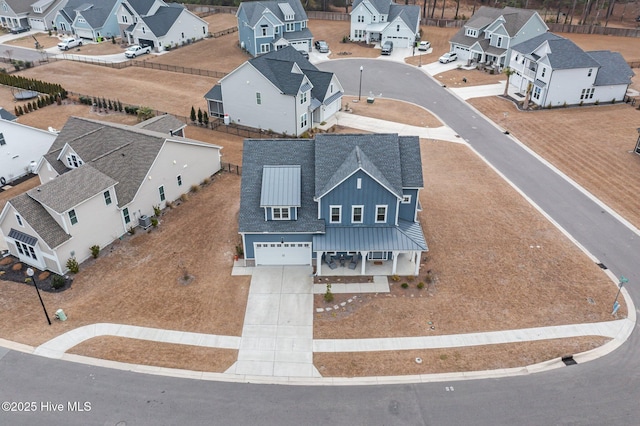 aerial view with a residential view