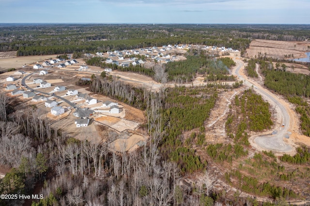 aerial view with a forest view