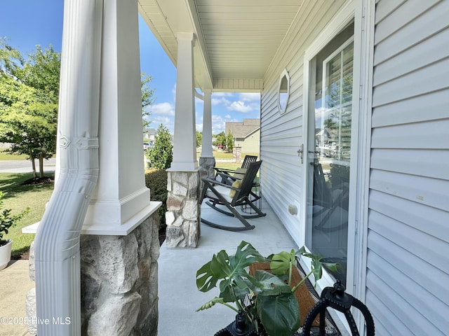 view of patio featuring covered porch