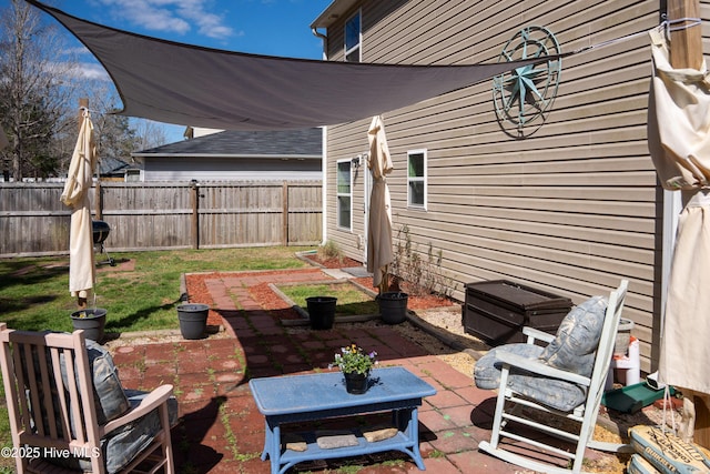 view of patio with fence