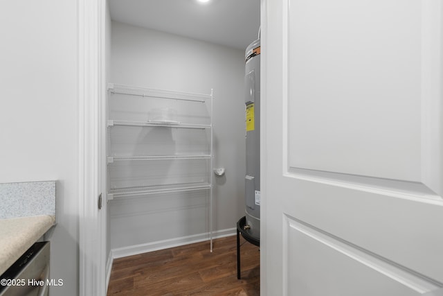 pantry featuring electric water heater