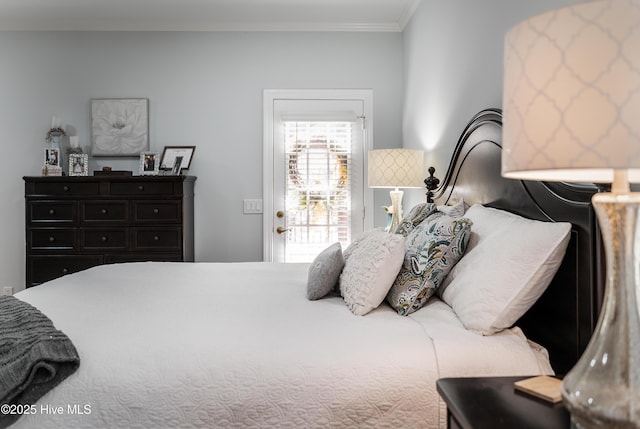 bedroom featuring ornamental molding